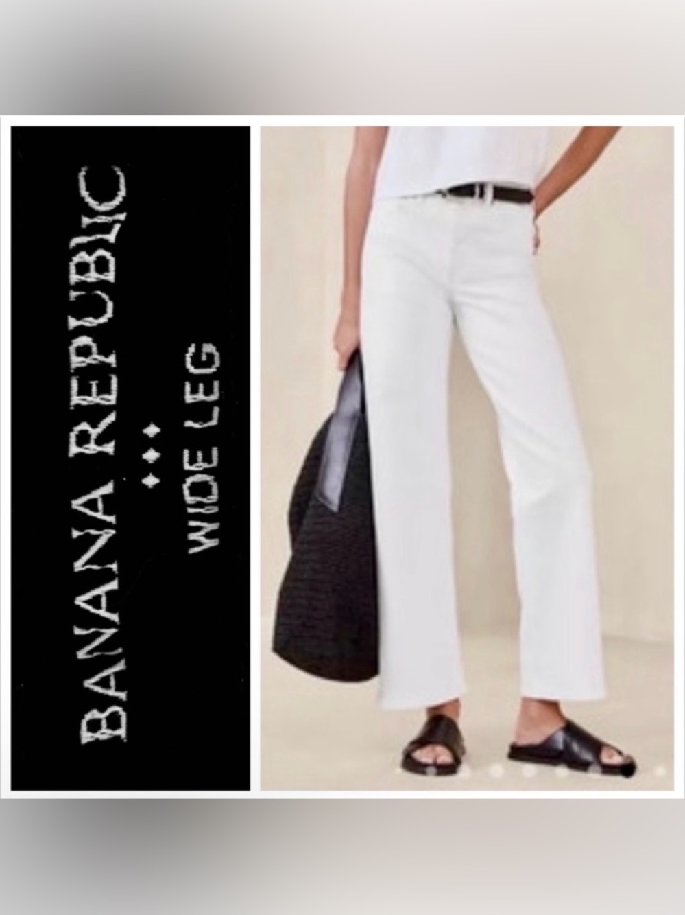 Banana Republic Jeans White Flare wide leg 32/14 pockets stretch casual denim